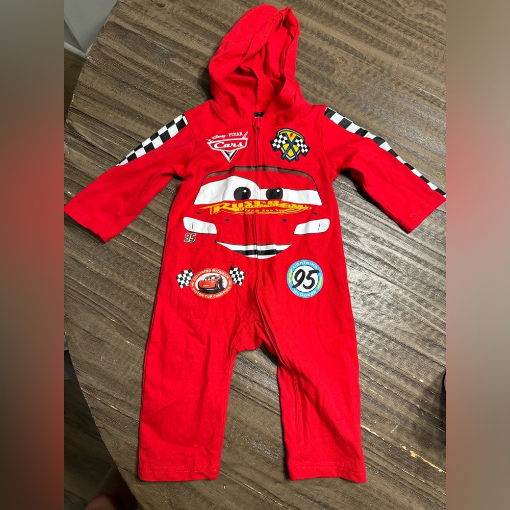 Disney Pixar Cars Baby Boys Lightning McQueen Costume Coverall 6-12 Months Red